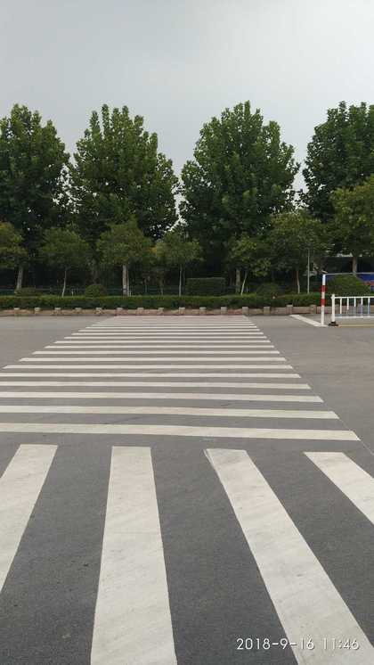 有关部门在海陵南路人民公园西侧丁字路口画出了几处人行横道线,行人